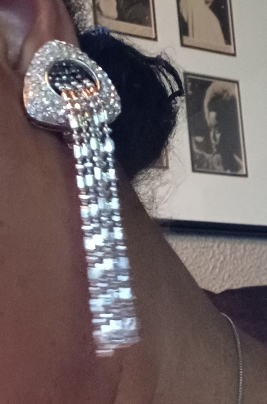 Beautiful Rhinestone Large Runway Clip On Earrings