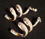 Blingy Rhinestone Spiral Bar Dangle Earrings