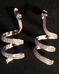 Blingy Rhinestone Spiral Bar Dangle Earrings