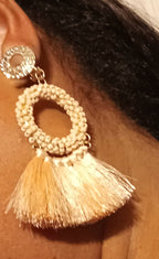 Bohemian Tassel and Bead clip on Earrings
