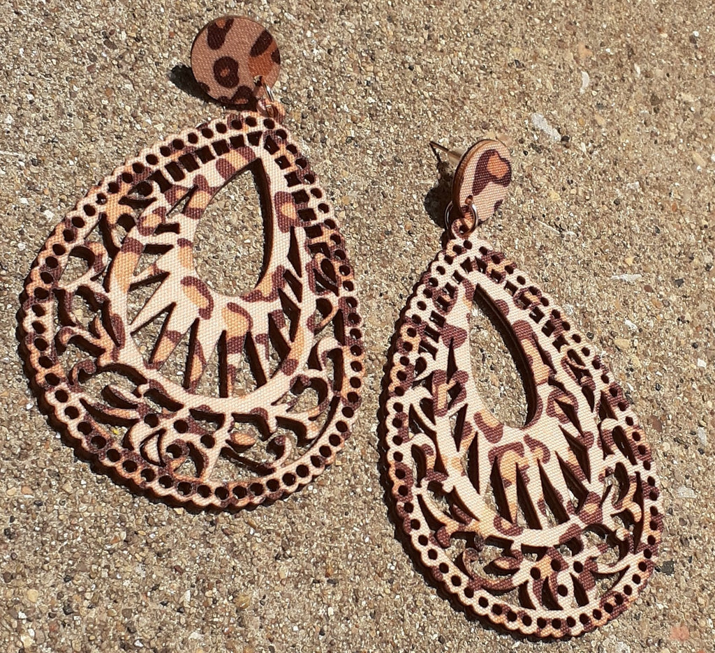 Boho Chic Dangle Wooden Earrings