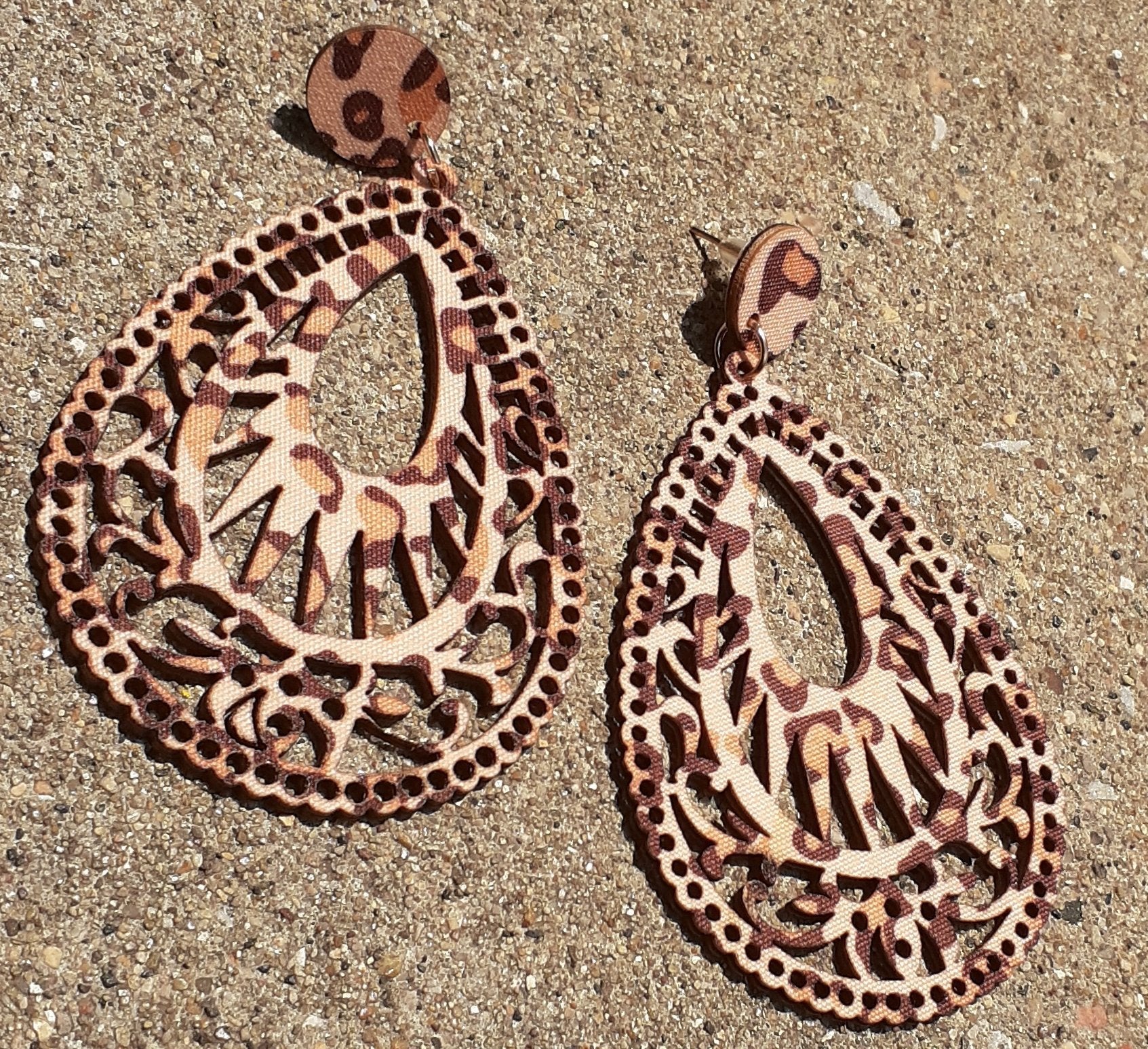 Boho Chic Dangle Wooden Earrings