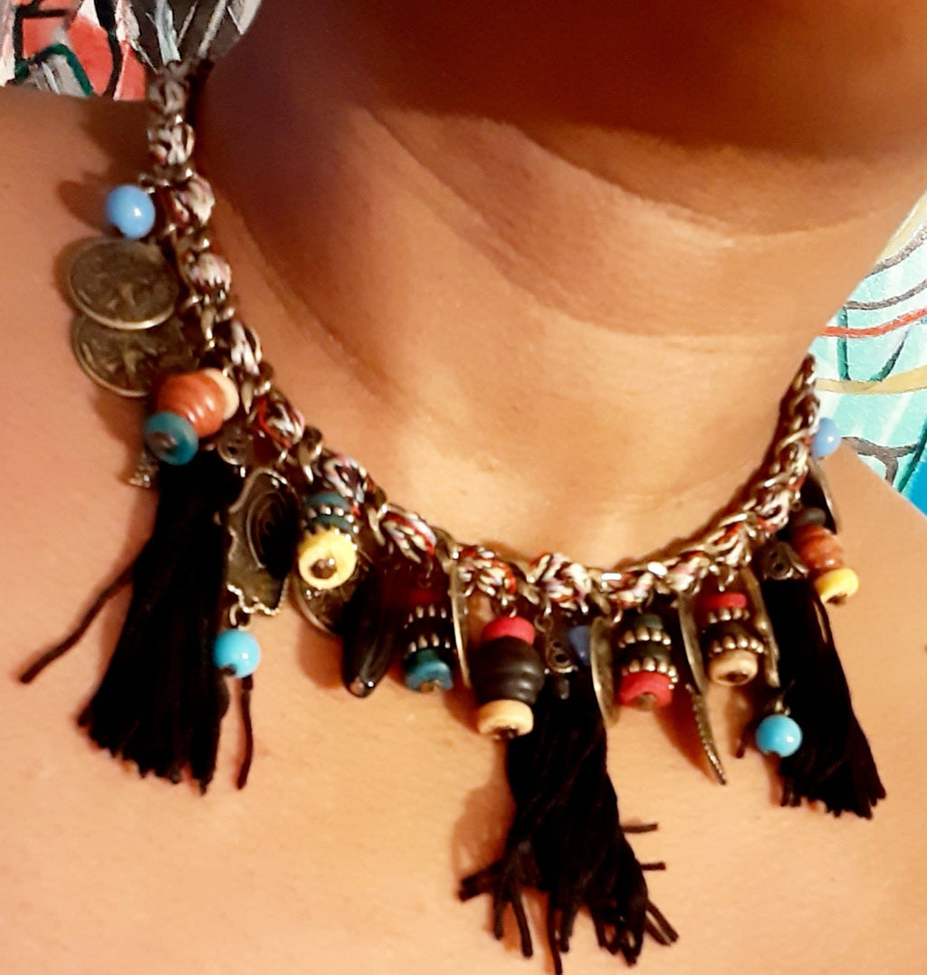 Chunky BOHO Charm Necklace