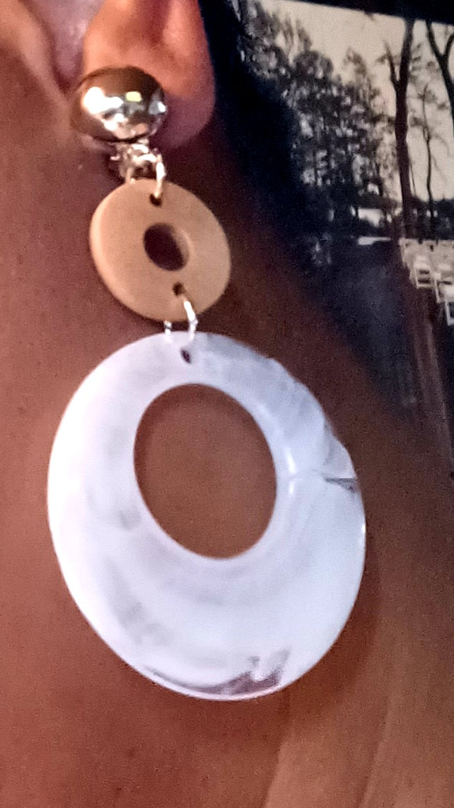 Chunky acrylic clip on hoop earrings