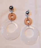 Chunky acrylic clip on hoop earrings