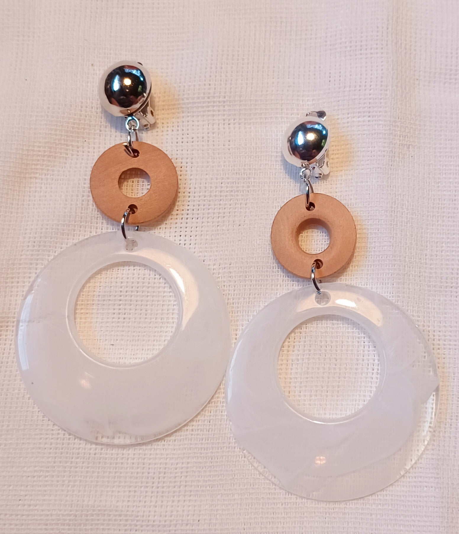 Chunky acrylic clip on hoop earrings