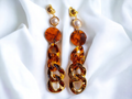 Chunky handmade acrylic chain clip on earrings