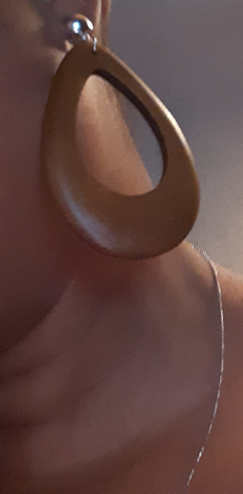 Classic Wooden Clip On Hoop Earrings
