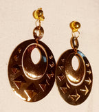 Clip On  Abstract Disc Dangle Earrings
