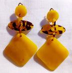 Clip on Acrylic Pop Art Design Earrings