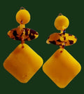Clip on Acrylic Pop Art Design Earrings