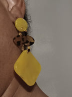 Clip on Acrylic Pop Art Design Earrings