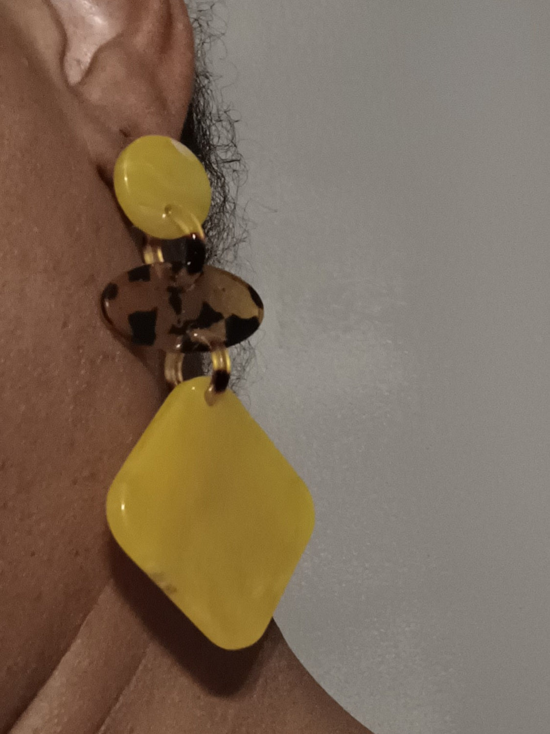 Clip on Acrylic Pop Art Design Earrings