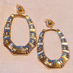 Clip on Bamboo Hoop Earrings gold