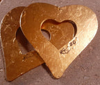 Giant Abstract Handpainted Heart Earrings