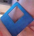 Giant Wooden Square Earrings