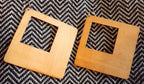 Giant Wooden Square Earrings