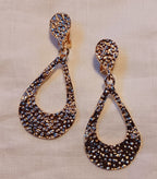 Gold Hammered Hoop Clip on Earrings 2 inch
