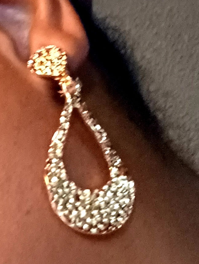 Gold Hammered Hoop Clip on Earrings 2 inch