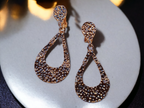 Gold Hammered Hoop Clip on Earrings 2 inch