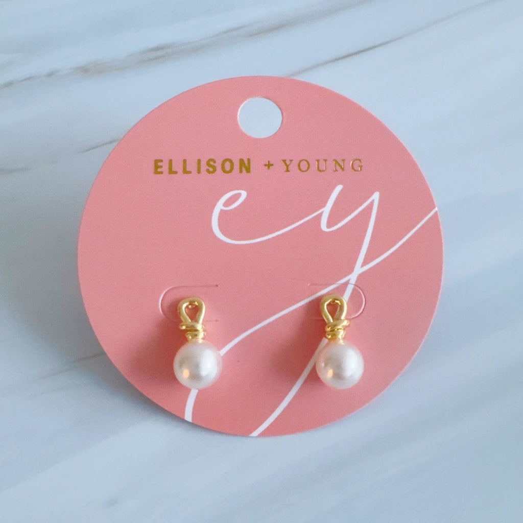 Golden Loop Pearl Drop Earrings – Modern Twist on Classic Elegance