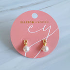 Golden Loop Pearl Drop Earrings – Modern Twist on Classic Elegance
