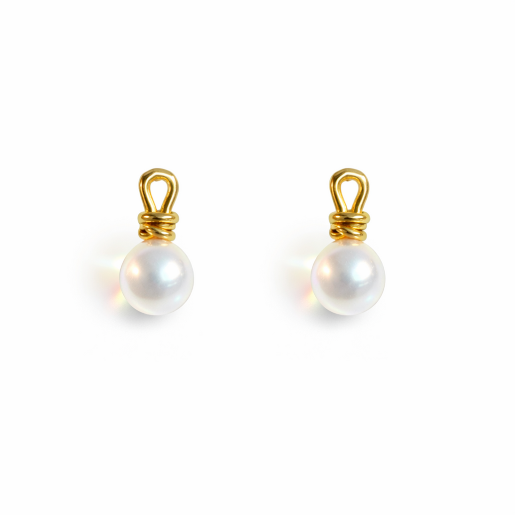 Golden Loop Pearl Drop Earrings – Modern Twist on Classic Elegance