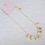 Golden Sea Charm Necklace – Shell, Dolphin & Starfish