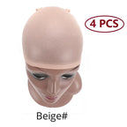 Nunify 6 Colors Beige Brown Black Nylon Wig Caps For Women 2Pcs Stocking Wig Caps Stretchy Nylon Close End Wig Cap