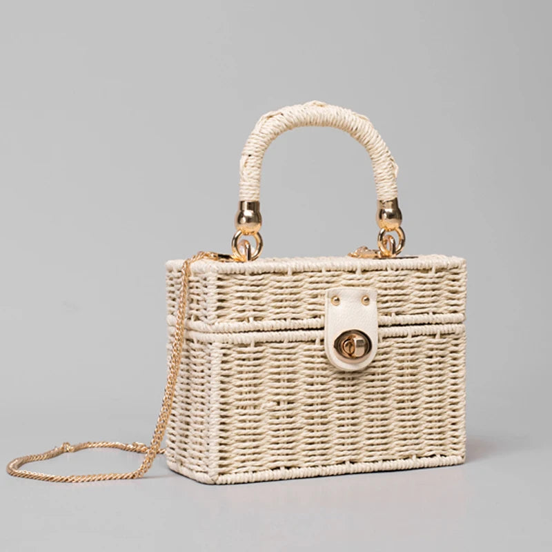 Rattan Straw Shoulder Bag