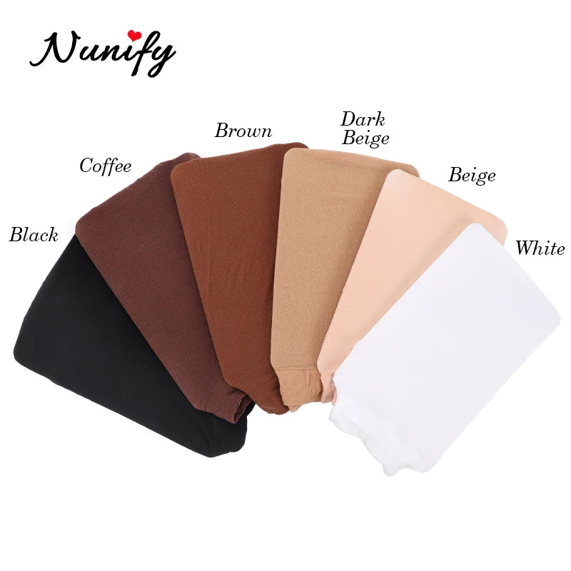 Nunify 6 Colors Beige Brown Black Nylon Wig Caps For Women 2Pcs Stocking Wig Caps Stretchy Nylon Close End Wig Cap