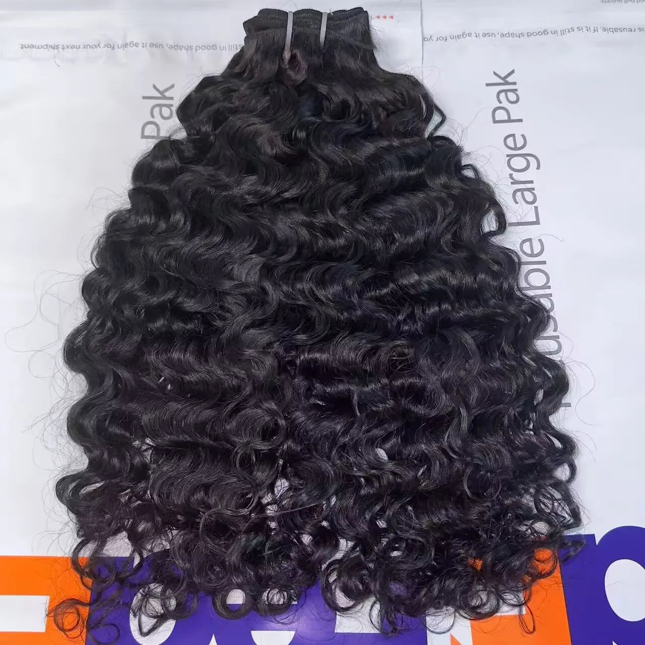 Indan Wavy Curl Human Hair Bundles 30 Inch Raw Vietnamese Hair Virgin Straight Kinky Wholesale Cuticle Aligned Hair for Women