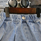 Denim Pleated Skirt