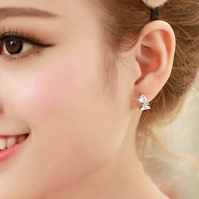 Angel Design 925 Sterling Silver Stud Earrings