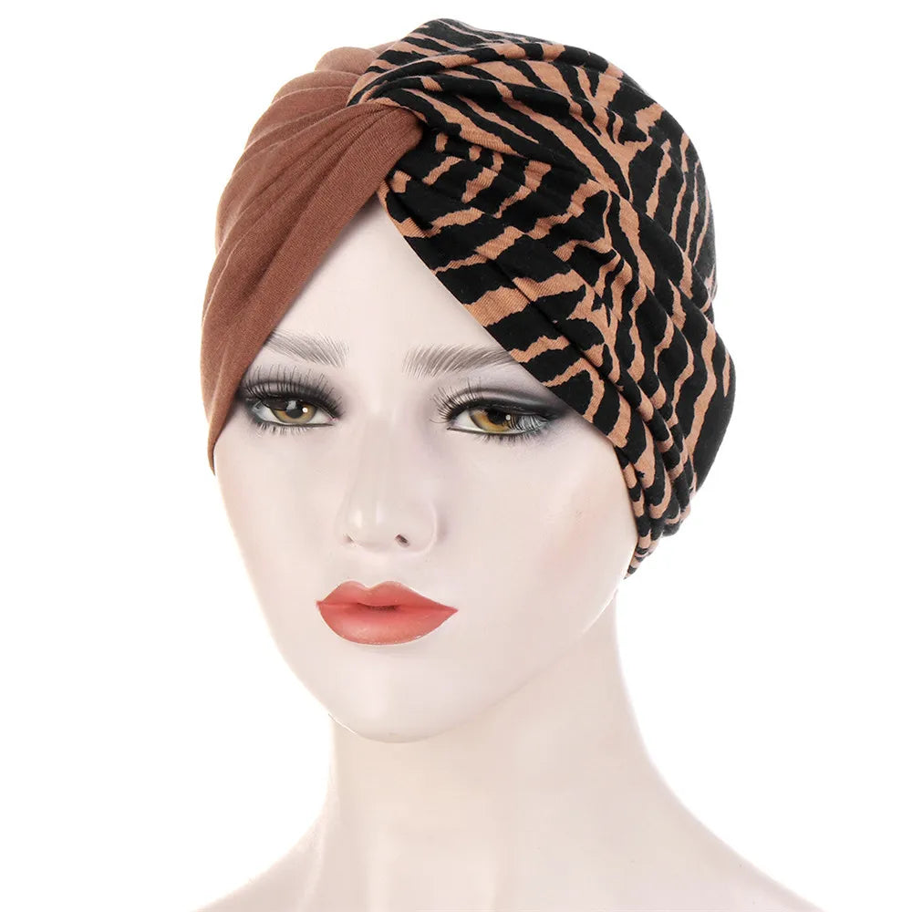 Twist Knot Muslim Women Print Indian Chemo Cap Bonnet Turban Underscarf Cancer Beanies Islamic Arab Strech Femme Headwear Scarf