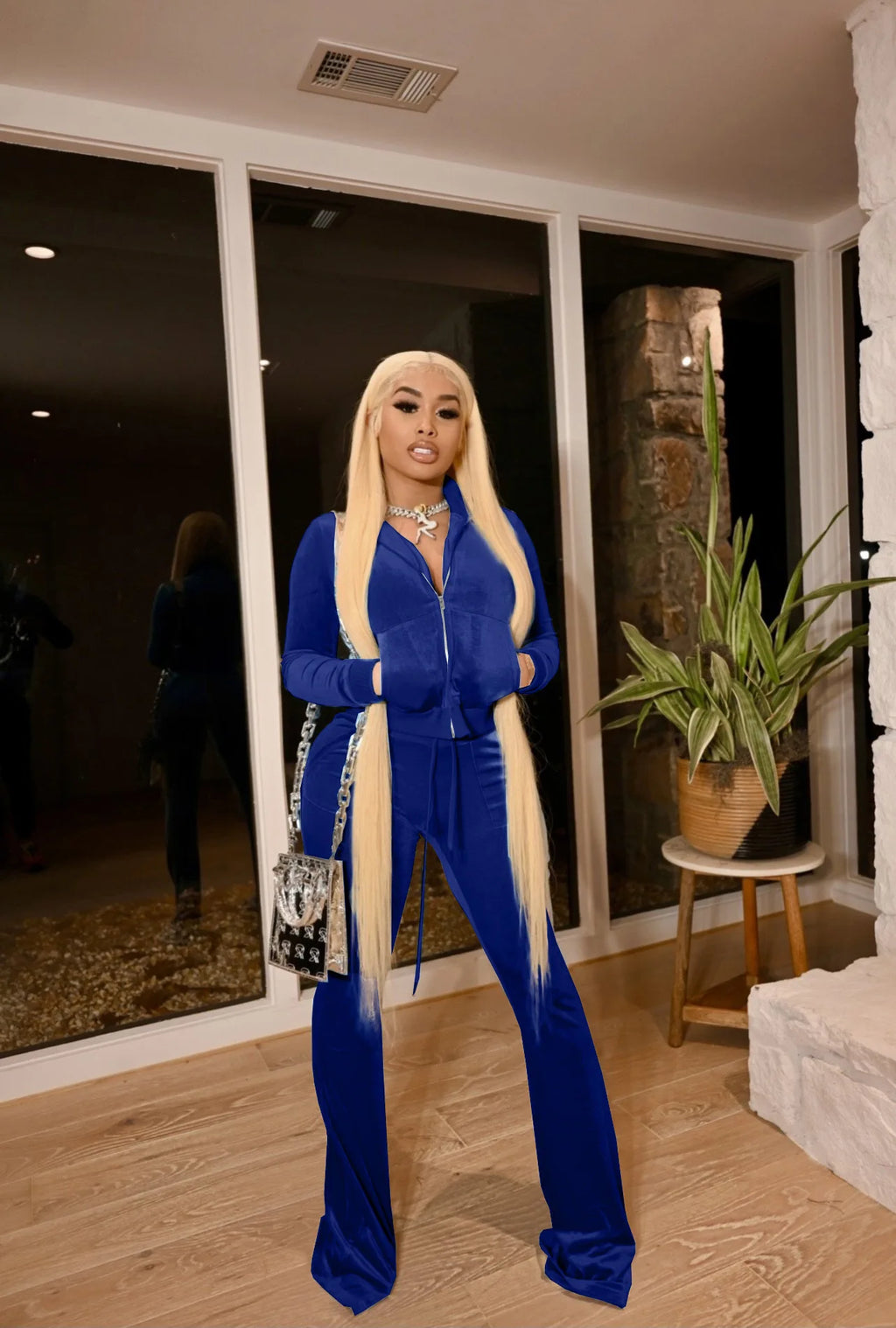 Solid Velour Two Piece Set