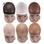 Nunify 6 Colors Beige Brown Black Nylon Wig Caps For Women 2Pcs Stocking Wig Caps Stretchy Nylon Close End Wig Cap