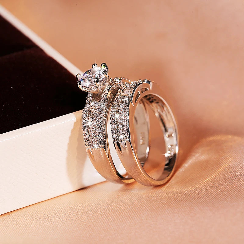 Two-piece Zircon Geometric Ring