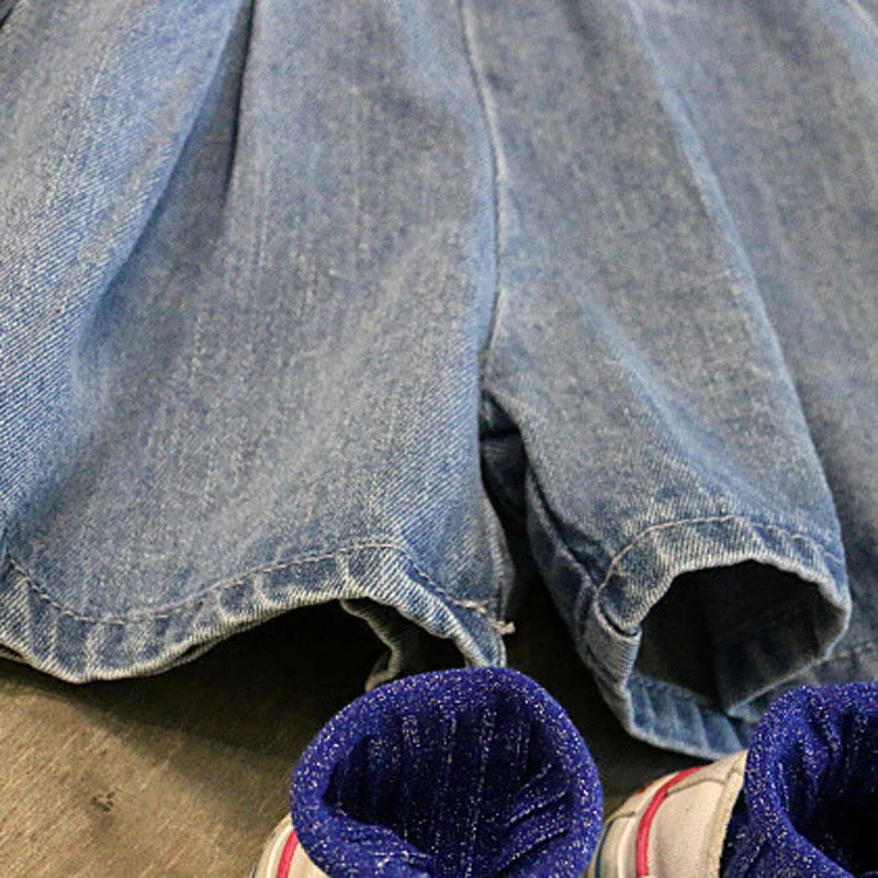 Denim Pleated Skirt