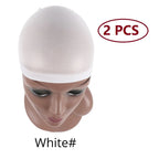 Nunify 6 Colors Beige Brown Black Nylon Wig Caps For Women 2Pcs Stocking Wig Caps Stretchy Nylon Close End Wig Cap