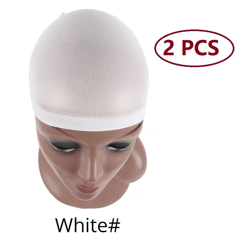 Nunify 6 Colors Beige Brown Black Nylon Wig Caps For Women 2Pcs Stocking Wig Caps Stretchy Nylon Close End Wig Cap