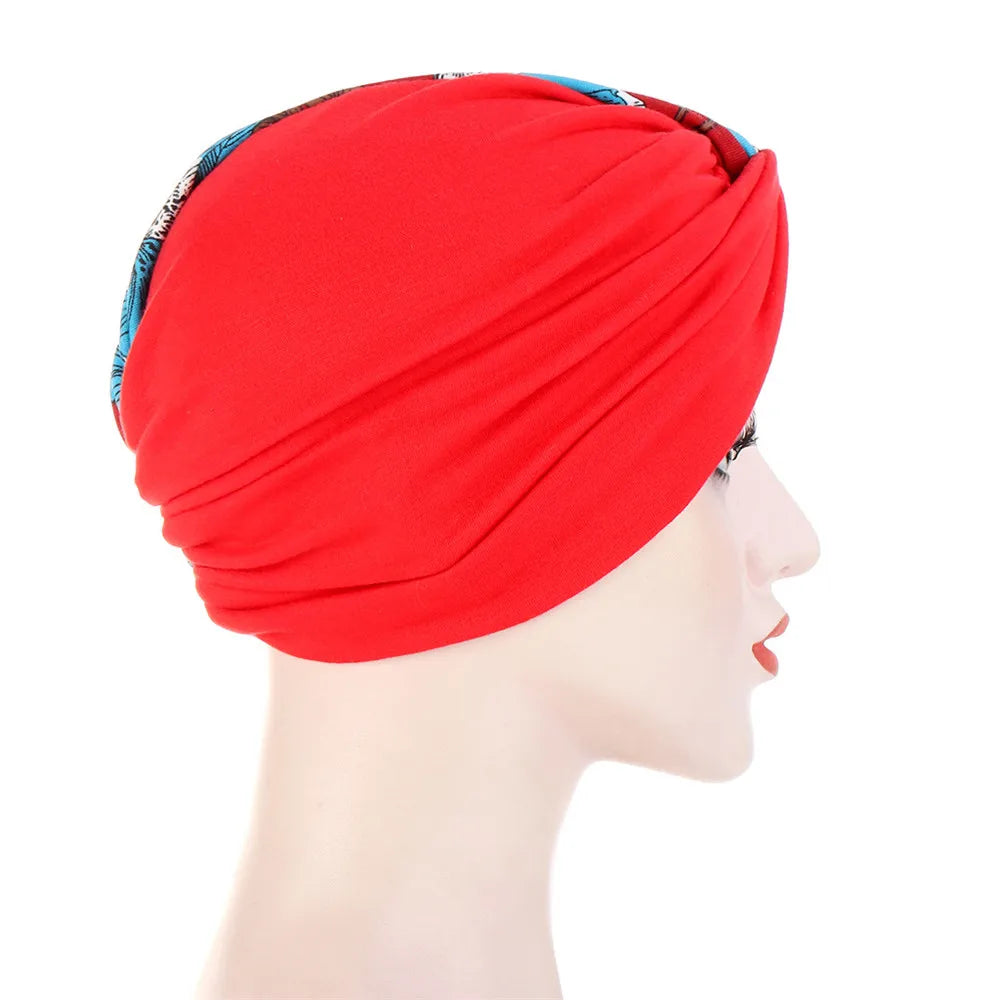 Twist Knot Muslim Women Print Indian Chemo Cap Bonnet Turban Underscarf Cancer Beanies Islamic Arab Strech Femme Headwear Scarf