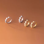 925 Sterling Silver Geometric Diamond Pavé CZ Zircon Charm Hoop Earrings