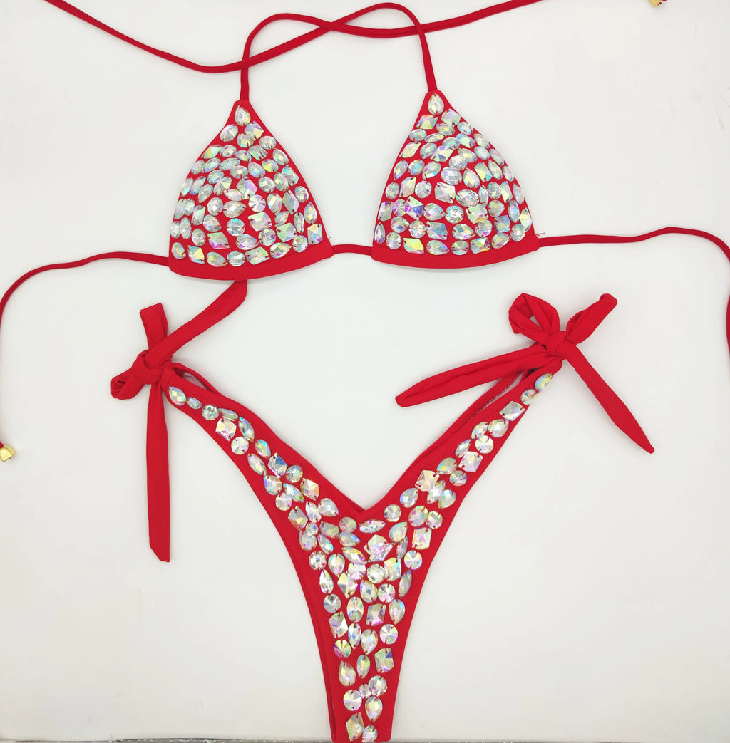 venus vacation Bandage Rhinestone Bikini
