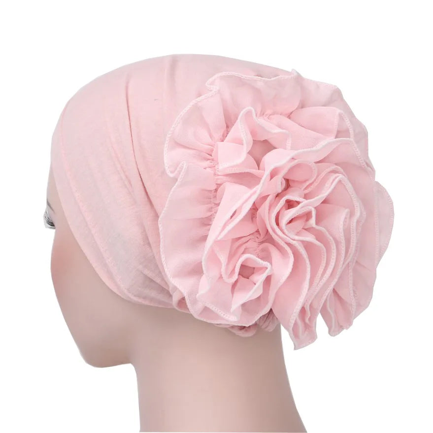 2026 New Fashion Solid Color Muslim Turban Hijab Caps Cotton Chiffon Flowers Arab Wrap Inner Hijabs Bonnet Islamic Headdress