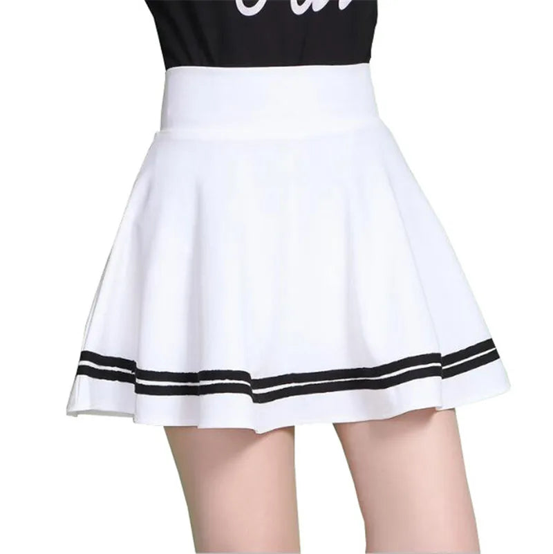 ALSOTO Striped Skater Skirt
