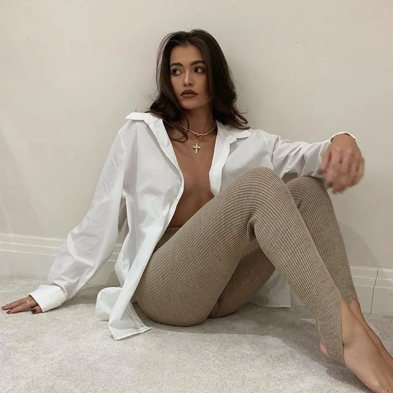 Tossy Ribbed Knit Leggings