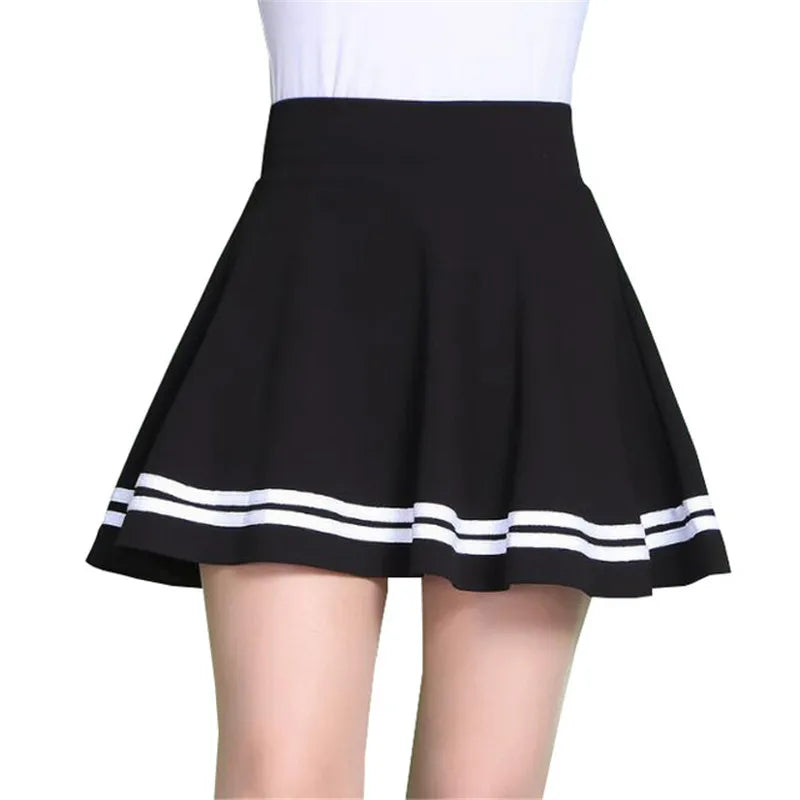 ALSOTO Striped Skater Skirt