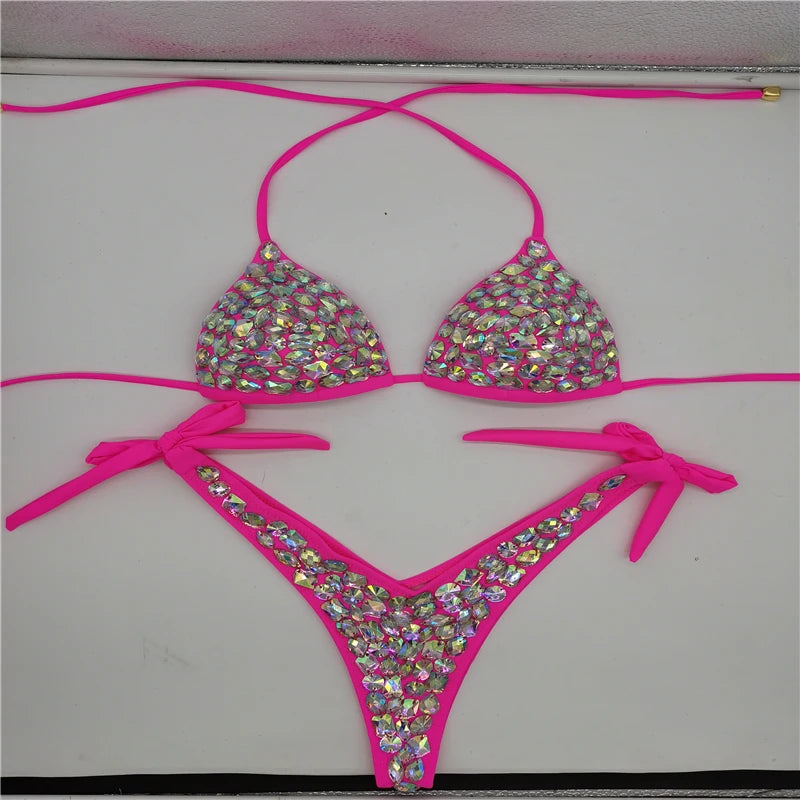 venus vacation Bandage Rhinestone Bikini
