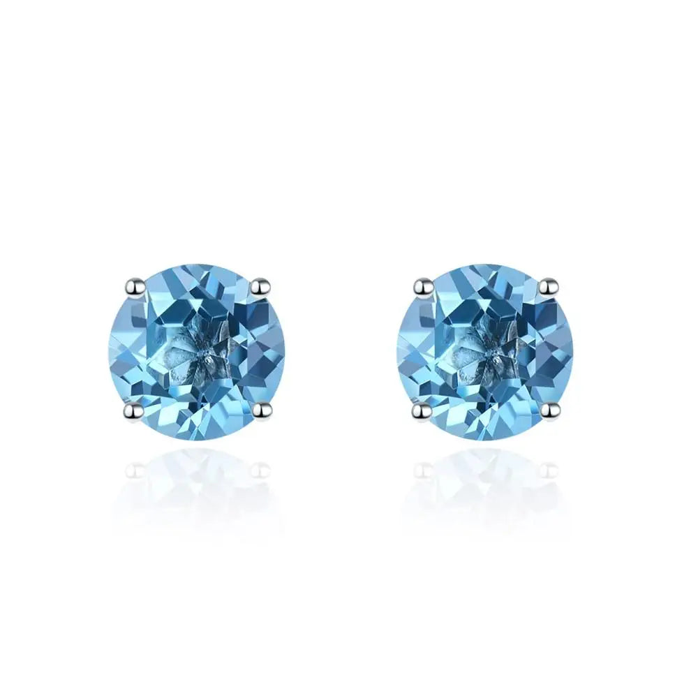 6mm Round 925 Silver Stud Earrings